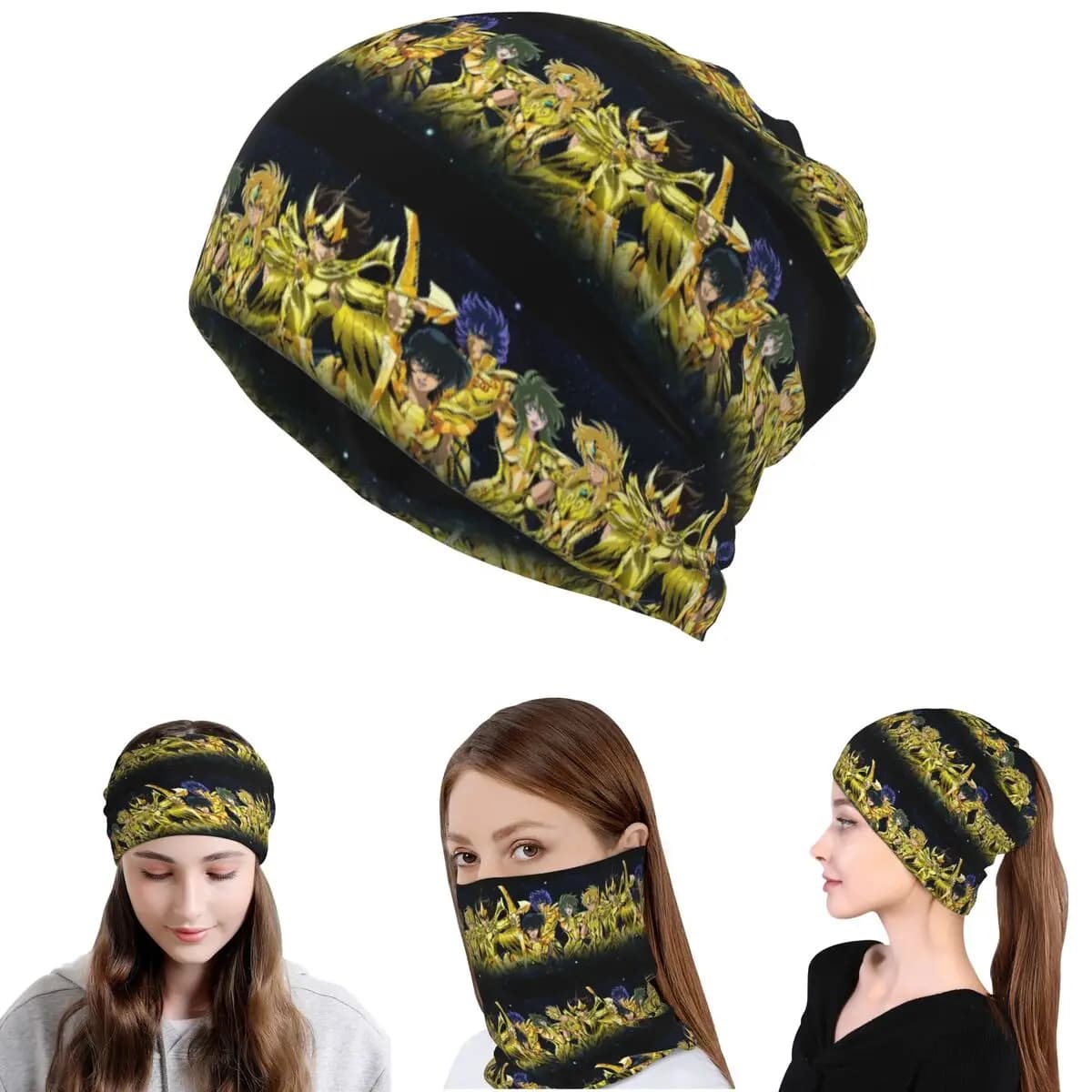 Knights Of The Zodiac Chevaliers Du Zodiaque Bandana Copricollo Sciarpa da ciclismo Sciarpa Cappello Beanie Unisex Adulto Antivento
