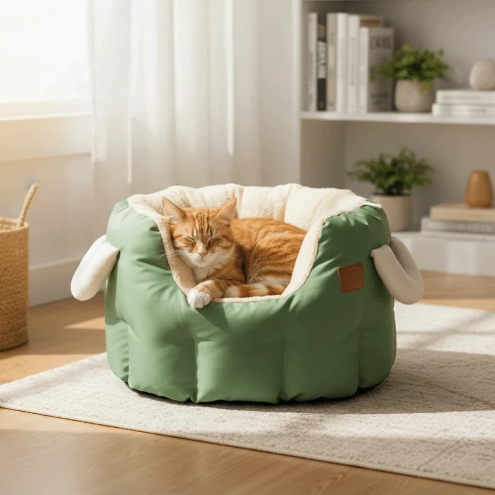 Cuccia Multifunzionale Rinforzata per Auto, Calda e Confortevole, con Fibbia a Corno di Toro, Morbido Nido in Cotone per Cani e Gatti