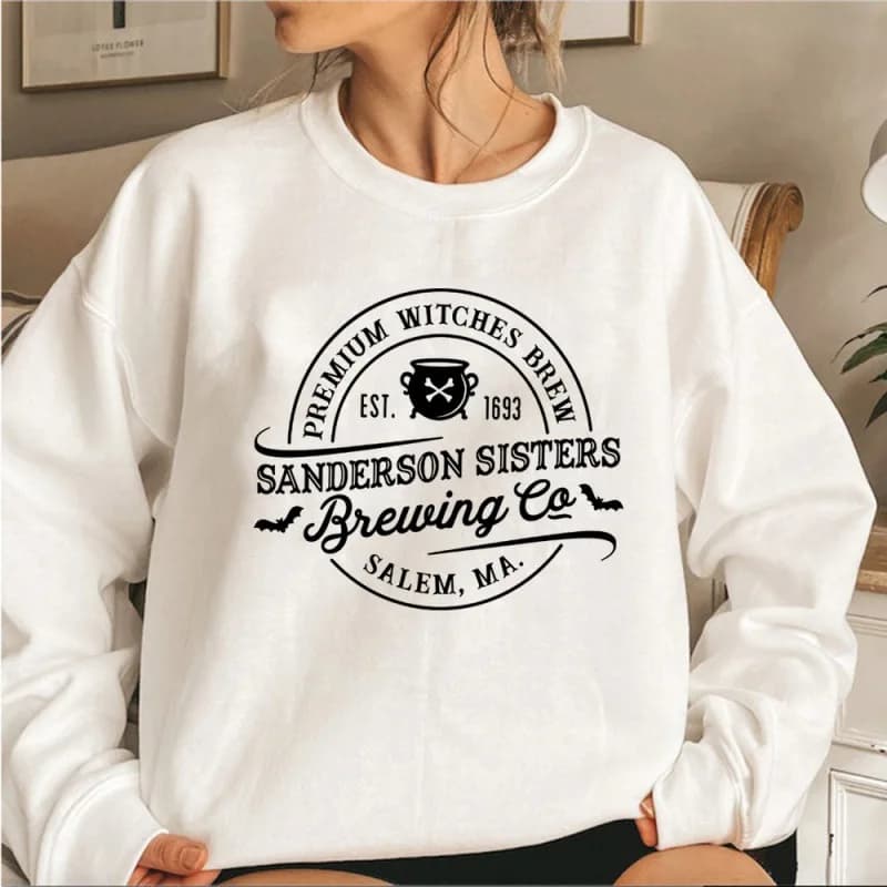 Fun Pattern Sweat-shirt Bat Ghost Witch Skull Round Neck Sweatshirt Graphic T Shirts Harajuku Streetwear