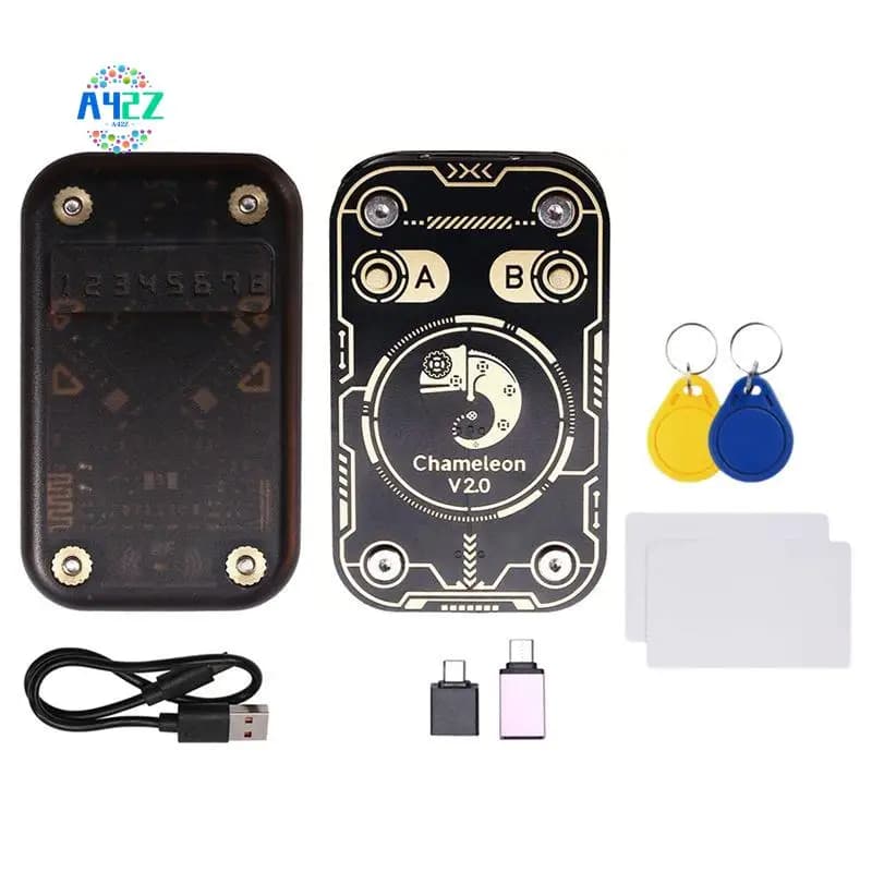 A42Z-Chameleon V2.0 RFID Smart Chip Reader Emulatore Chameleon NFC Duplicatore + 2Xuid Portachiavi/Carta CUID 125K 13.56M Decodifica della scheda