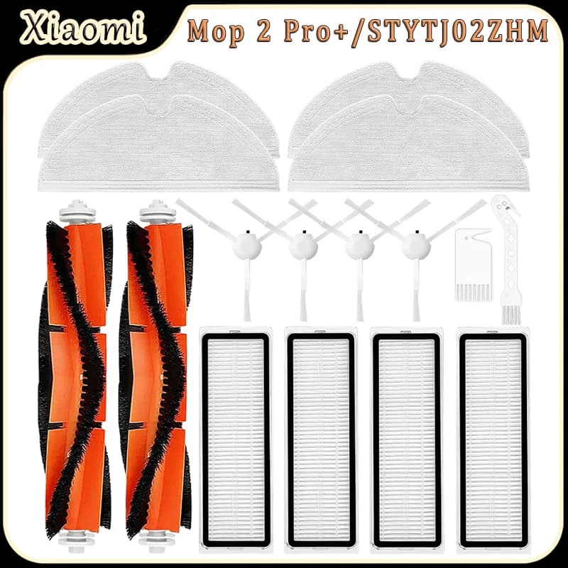 For Xiaomi Mi Mop 2 Pro+/STYTJ02ZHM Robot Vacuum Accessories Main Brush HEPA Filter Side Brush Mop Cloth Replacement Parts