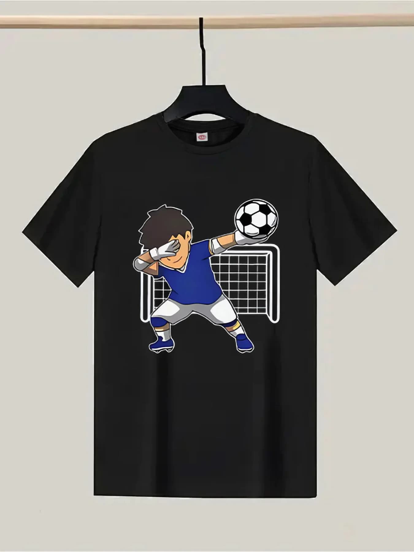 Kids short sleeve shirt cool sports style with football equipment print number 7