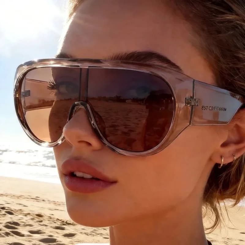 Occhiali da Sole Oversize a Scudo per Donne, Nuova Moda Y2k, Occhiali da Sole Quadrati Sfumati Sexy per Signore, Protezione UV400