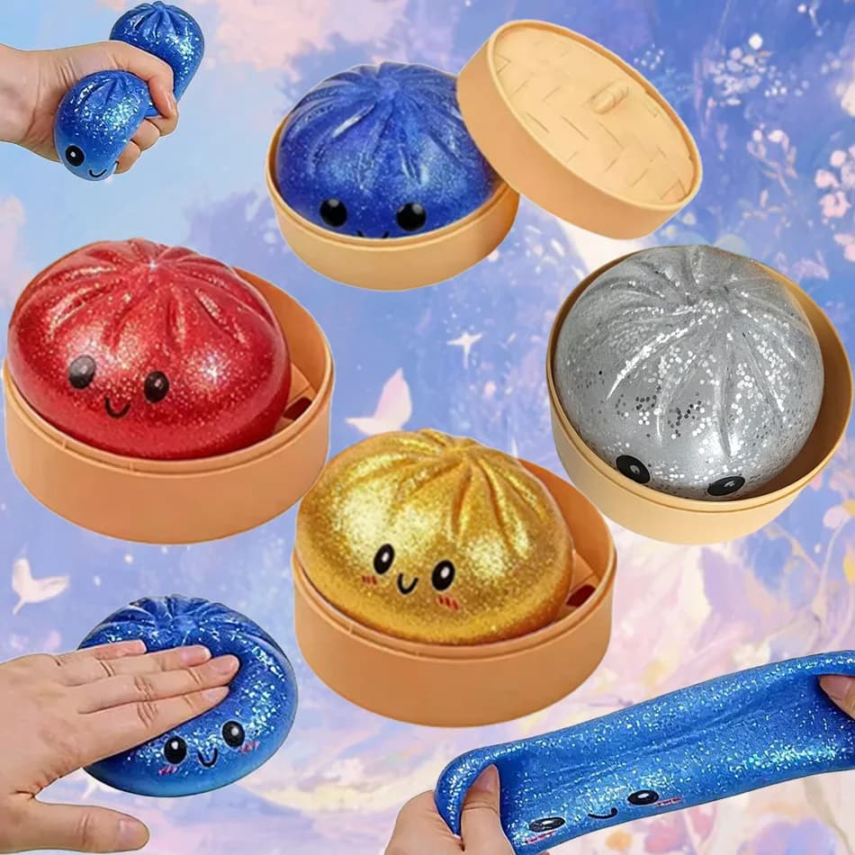 Giocattoli Antistress a Forma di Raviolo, Palline Morbide a Forma di Impasto per Bambini e Adulti