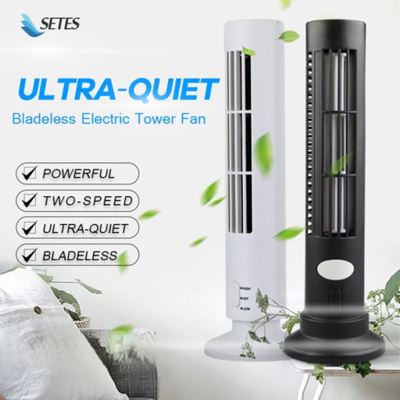 Mini ventilatore a torre senza lama per uso domestico ventilatore elettrico verticale USB portatile