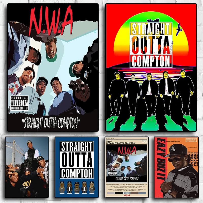 NWA Hip Hop Rapper Straight Outta Compton Hot Music Album Poster Canvas Painting Wall Art Pictures Home Room Decor Gift