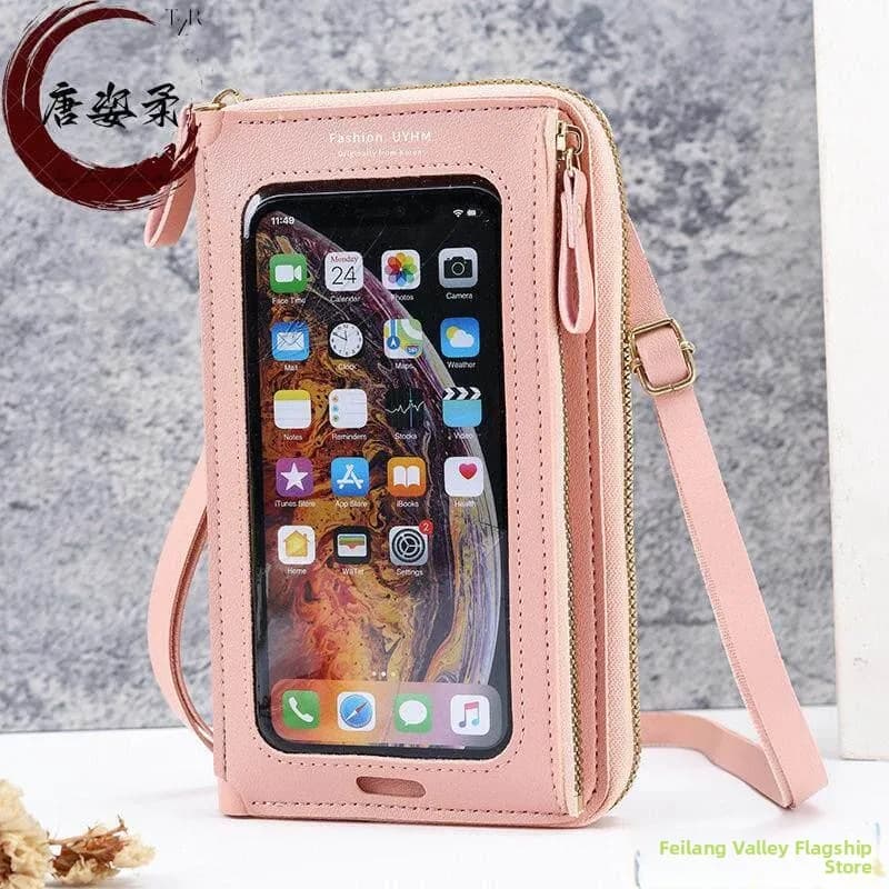 Touchscreen Mobile Phone Wallet Ladies 2026 New Style Ultra Light Vertical Coin Purse Crossbody Bag Integrated Design