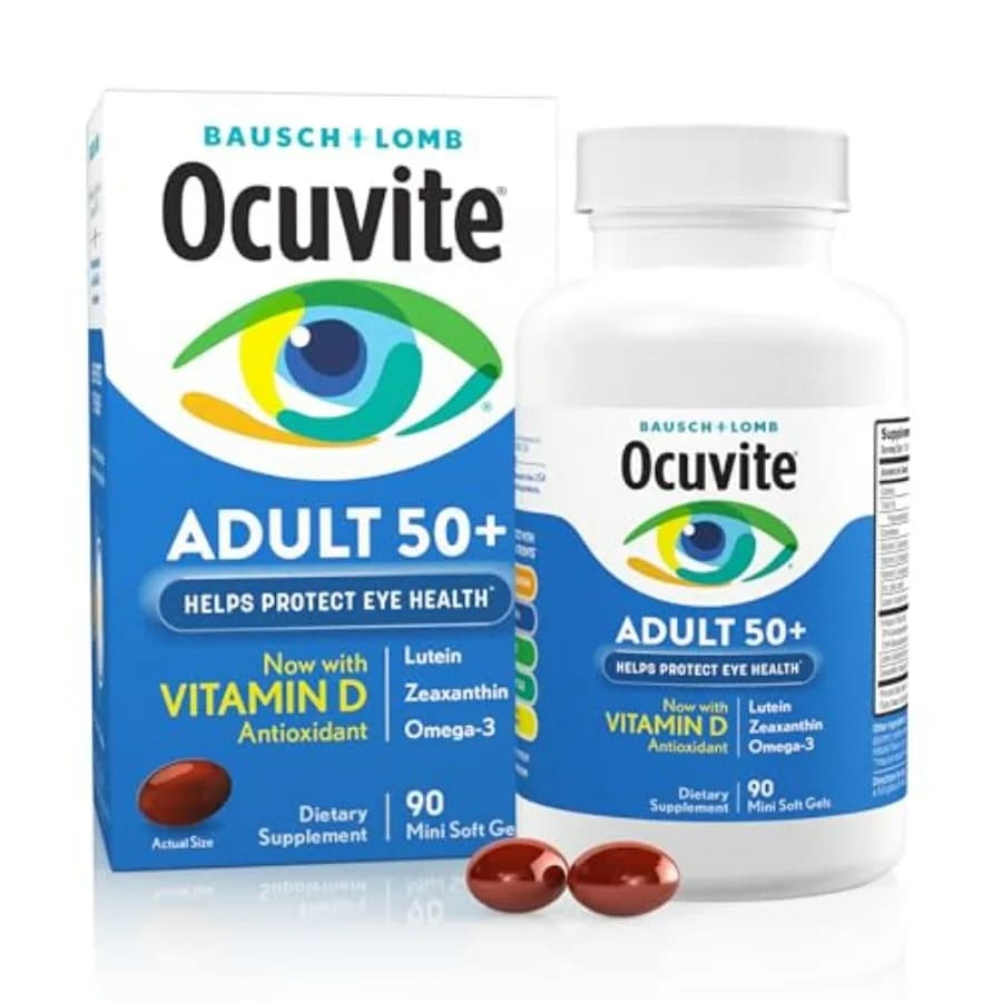 Integratore di vitamine e minerali per gli occhi 50+, multivitaminico per la vista e la salute oculare con Omega-3, Zinco, Vitamine C ed E, Luteina