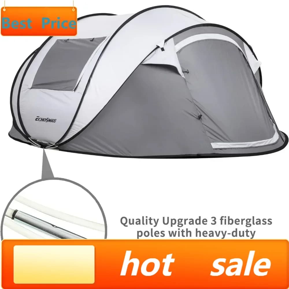 Tenda da Campeggio Istantanea Bestseller per 2/4/6 Persone, Facile da Montare, Resistente all'Acqua, Portatile con Borsa per il Trasporto