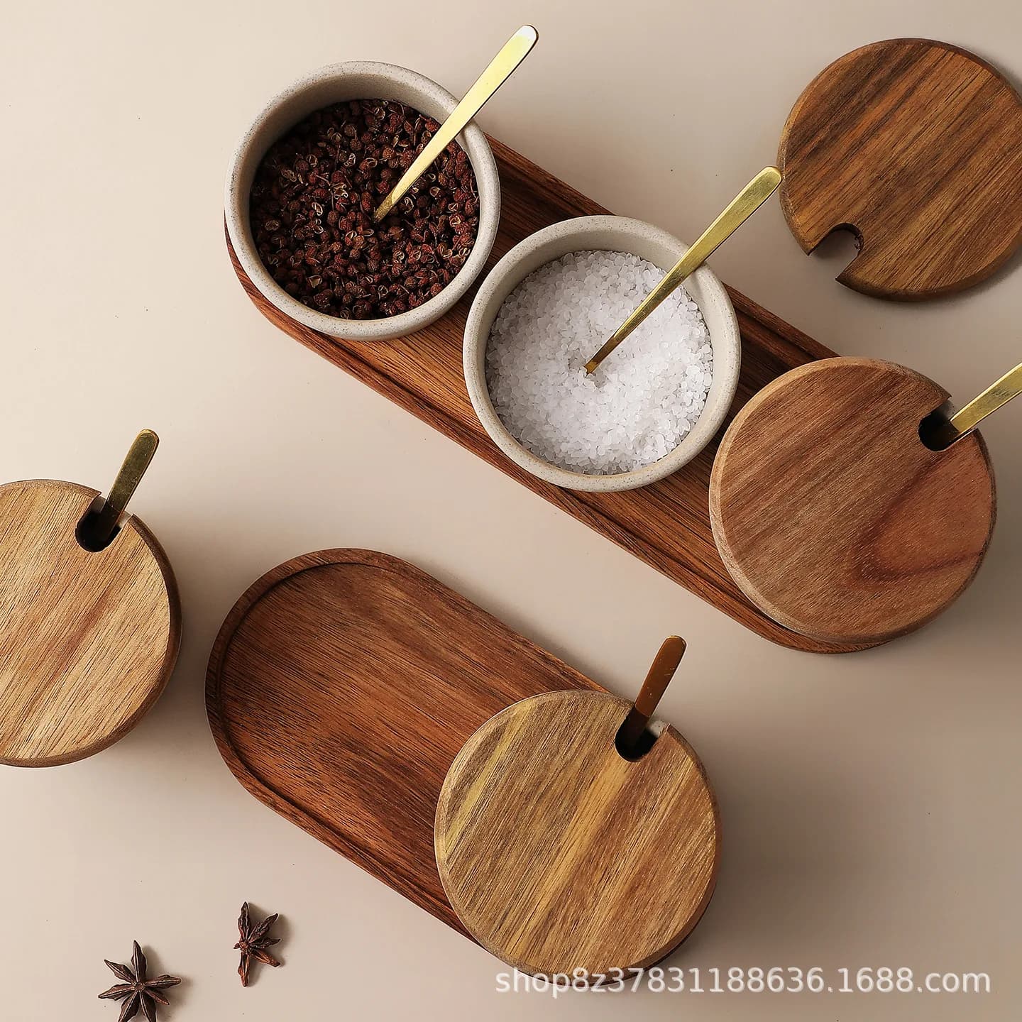 Set da tre pezzi di barattoli per condimenti da cucina in ceramica per ristoranti e barattoli per condimenti per sale e glutammato monosdico per uso domestico