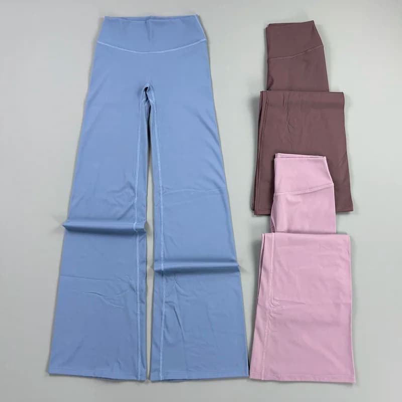 Women Gym Flared Leggings High Waist Sports Pants Quick Dry Yoga Wide Leg Trousers Butt Lift Workout Solid Color Fitness clothes