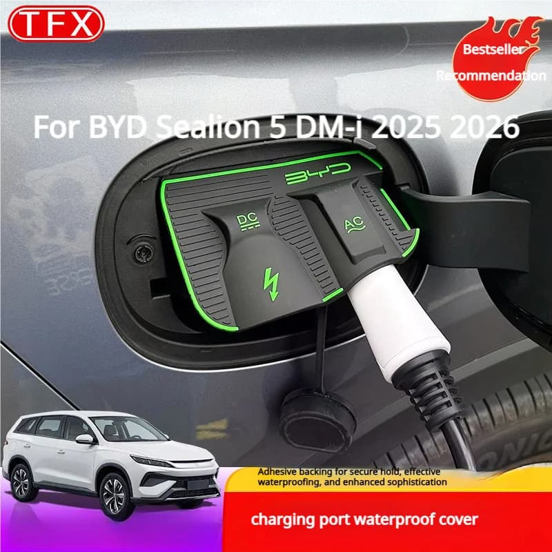 For BYD Sealion 5 DM-i 2025 2026 Car Styling Charging Port Covers Waterproof Silicone Protective Caps Durable Strong Accessories