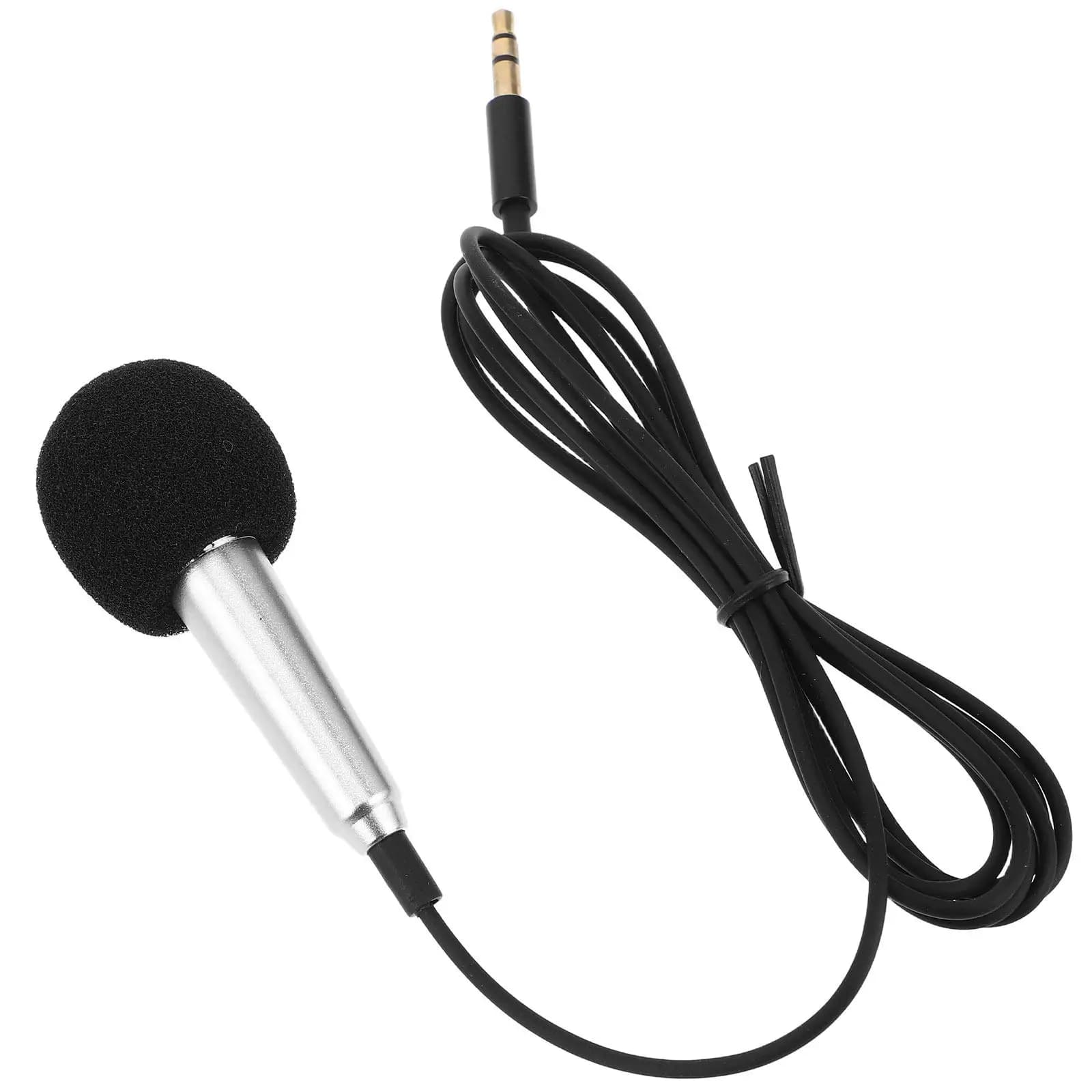 Microfono a Condensatore in Metallo Miniaturizzato per Smartphone con Connettore da 3,5mm, Microfono Portatile per Streaming dal Vivo, Canto e Registrazione Musicale