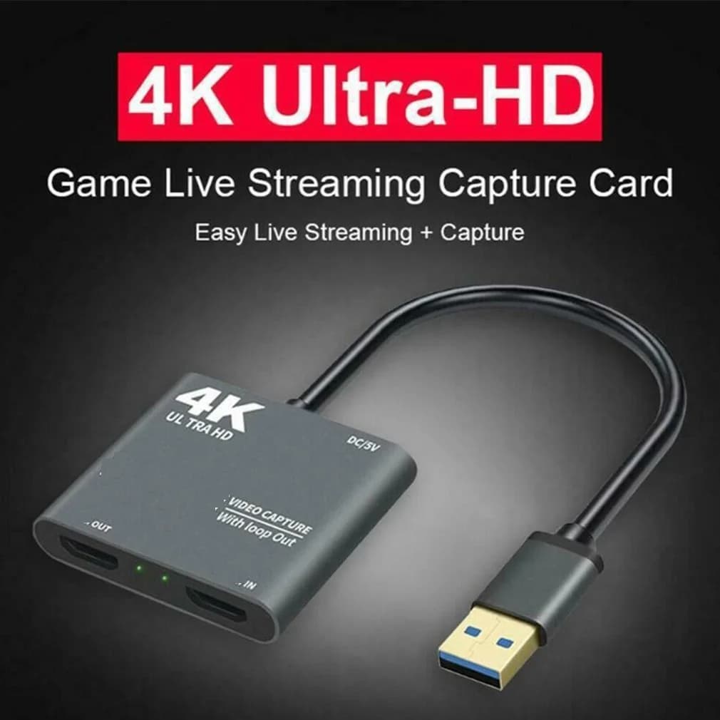 Scheda di acquisizione video e audio 4K USB 3.0 compatibile HDMI con uscita 1080p 60Hz per registrazione tramite DSLR e videocamera con Loop - Dropshipping