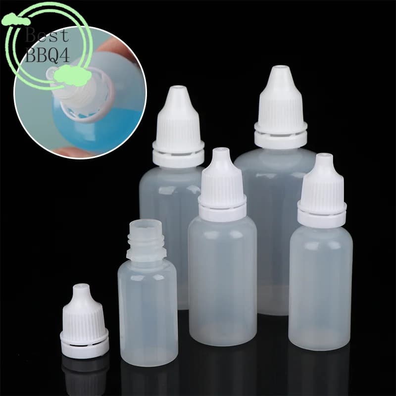 BBQ4 5Pc 5/10/15/20/30/50/100ml Empty Plastic Dropper Bottle Paint Beauty Oil Ink Squeezable Refillable Bottle Cosmetic Storage