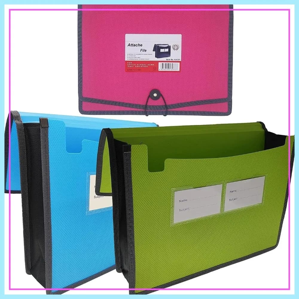 Cartella Portadocumenti Espandibile, Formato Letter, Espansione 3,5 Pollici, A4, Confezione da 3 per Casa, Scuola, Ufficio