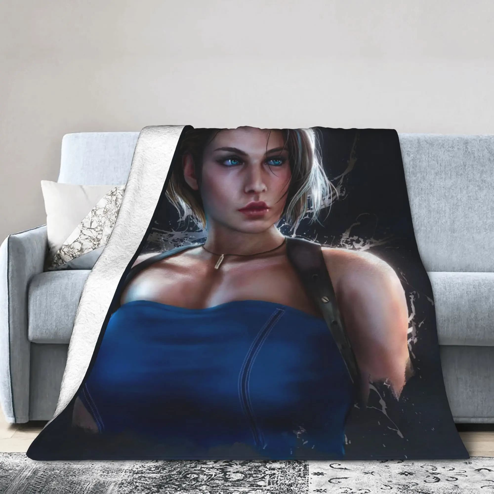 Residents Evils Jill Valentine Super Soft Blankets Kids Adult Plush Throw Blanket Funny Couch Chair Flannel Bedspread Bed Cover
