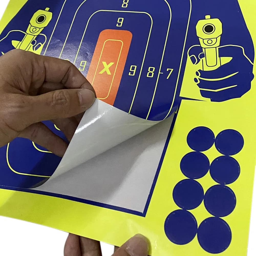 【STOCK】 10 pezzi 12X18 pollici bersagli a forma di corpo umano reattivo splatter bagliore bersaglio di carta fluorescente per l'allenamento del tiro con l'arco