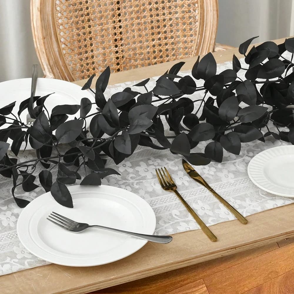 Artificial Plants Leaves Vines Rattan Halloween Christmas Wedding Home Table Autumn Decor Outdoor Yard Party DIY Decorative Gift