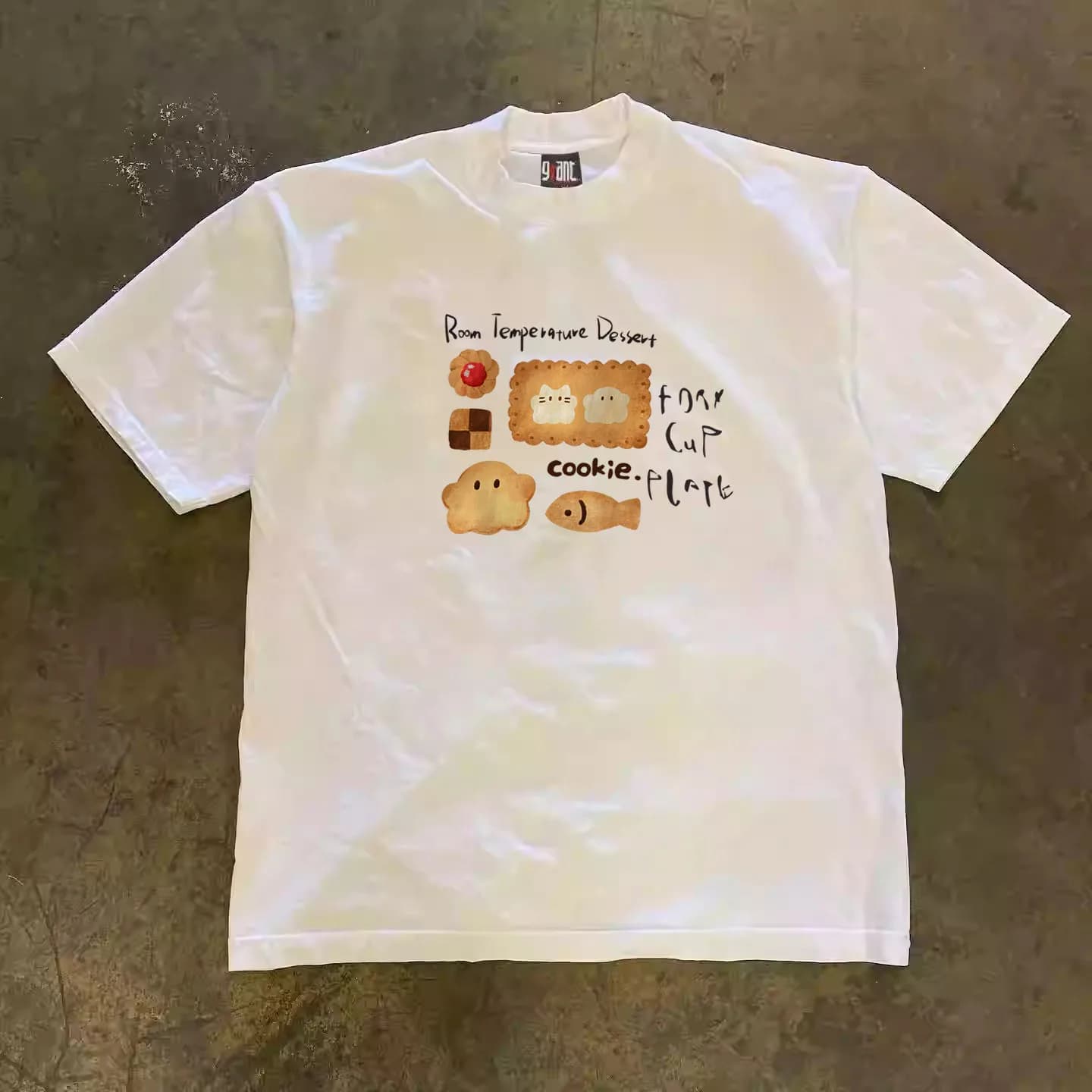Pure Cotton Short Sleeve T-Shirt Double Thread Loose Fit Unisex Breathable Summer Fashion round Neck Graphic Print Top