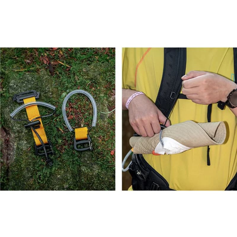 Trekking Pole Attachment Straps for Backpack No-Disassembly Hiking Pole Holder Elastic Fixing Rope for Camping Climbing Gear
