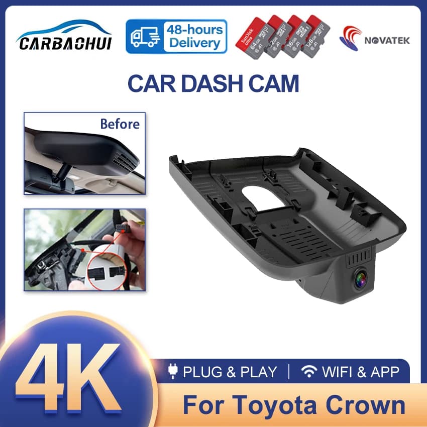 Toyota Crown (16a Gen) 2023 2024 2025 2026, Dash Cam 4K Plug and Play for Toyota, WIFI Connection Control via APP