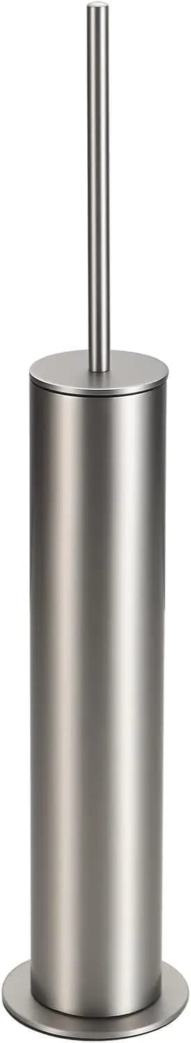 Set Spazzola e Portaspazzola per WC, in Acciaio Inox 304 con Base Rotonda per Pulizia Profonda del Bagno, Anti-Goccia e Salvaspazio