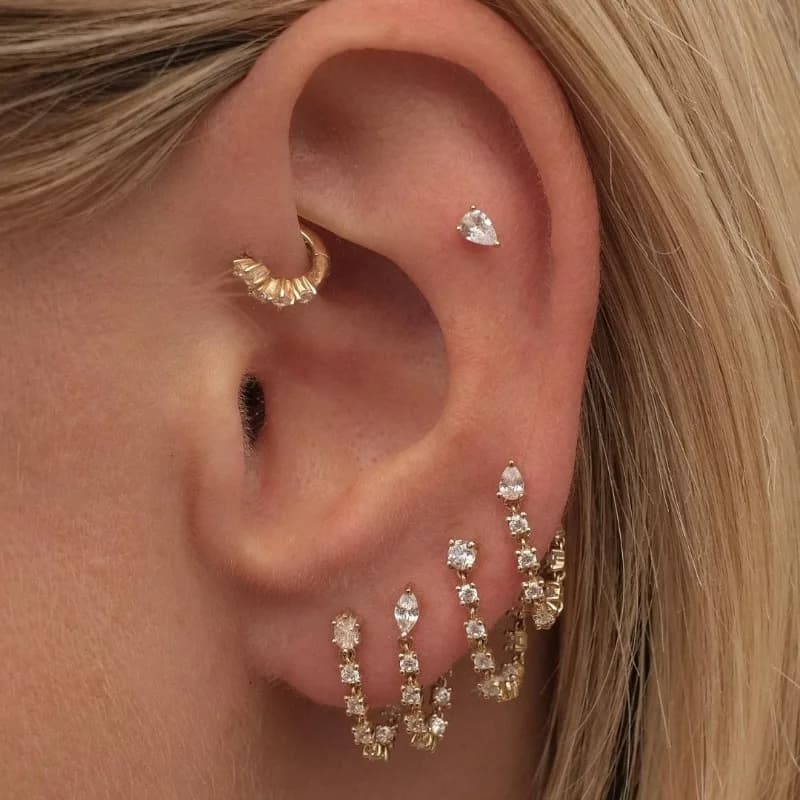 Set di orecchini in argento sterling 925 per donne e ragazze adolescenti Set di gioielli da 6 pezzi con nappa Galaxy Starlight placcata in oro reale 18 carati