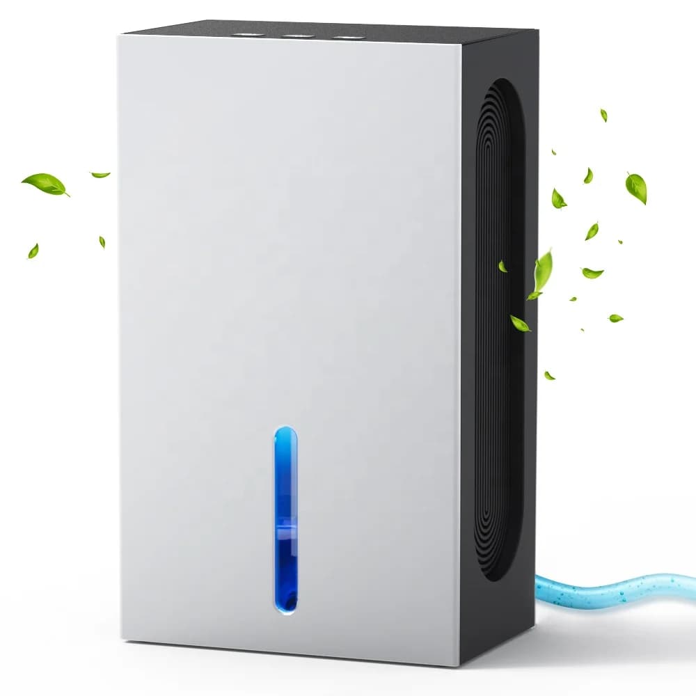 2025 Deumidificatore portatile intelligente Deumidificatore domestico da 2,4 litri per seminterrato domestico con tubo di scarico