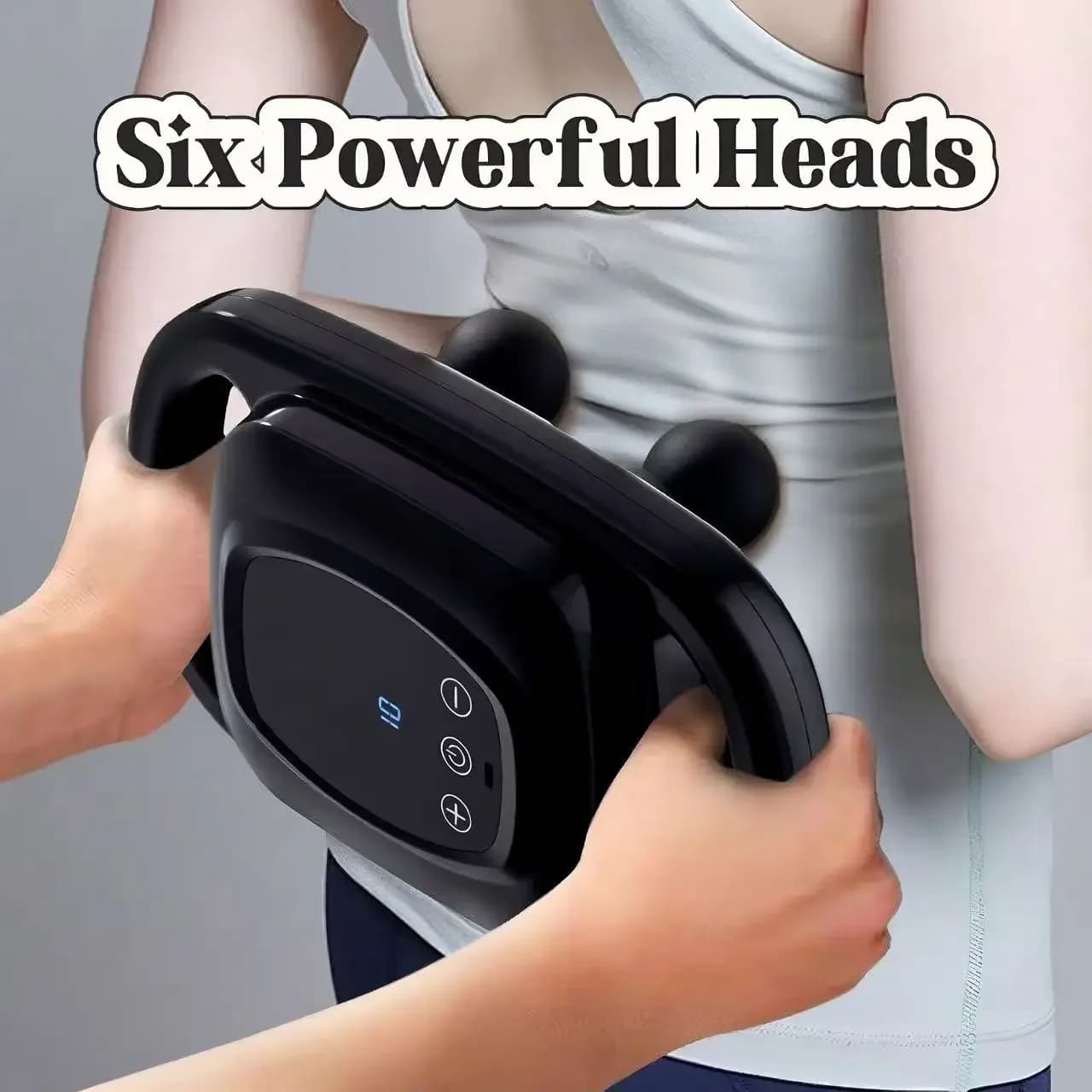 Pistola Massaggiante a 6 Testine con Display Digitale, Massaggiatore Professionale per Tessuti Profondi, Sollievo Completo per il Corpo, Rilassamento e Sollievo dal Dolore, Pistola per Fascia Muscolare