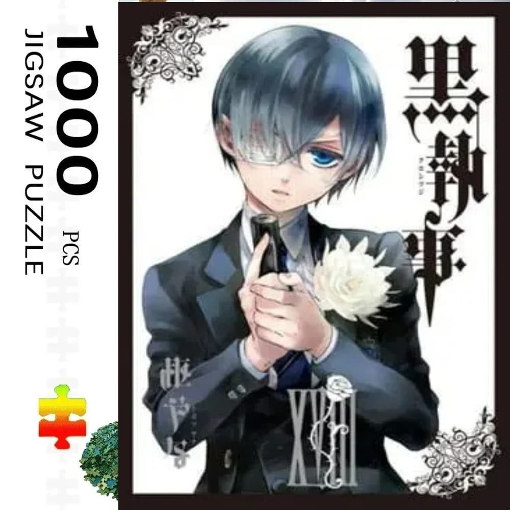 Adult Jigsaw Puzzle 500/1000 pcs Puzzle Black Butler Sebastian Figure Paper Puzzle Decorative Painting Exercise Brain Thinking