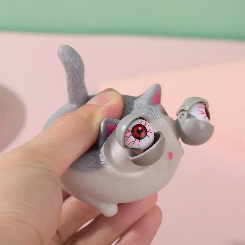 Fidget Squeeze Burst Eye Cat Animal Vent Toy Angry Cat Vent Ball Squeezing Sensory Toys Soft Squeeze Toy Burst Eye Cat Toy
