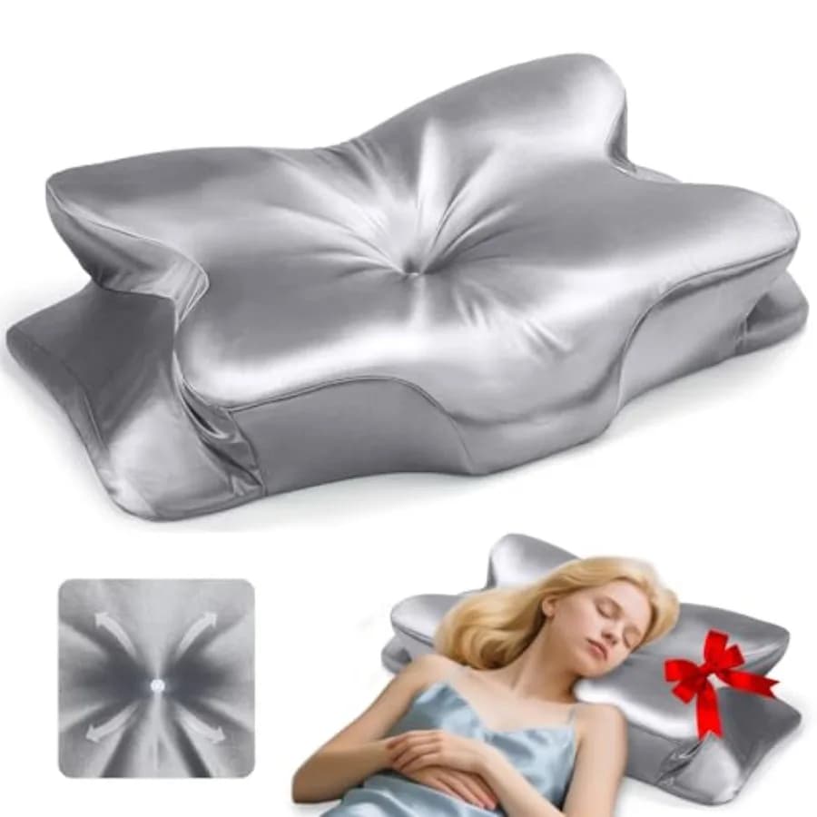 Cervical Neck Support Pillow for Sleeping and Pain Relief Ergonomic Contour Memory Foam Pillows for Side/Back/Stomach Sleepers,