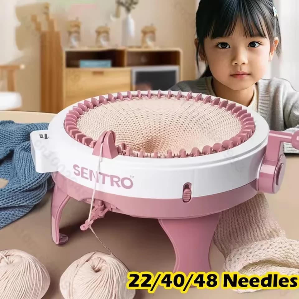 Sentro 22 40 48 Aghi Kit macchina per maglieria a mano Sciarpe fai da te Cappelli Maglioni e calzini Telaio per tessitura ad anello per adulti Bambini Regali