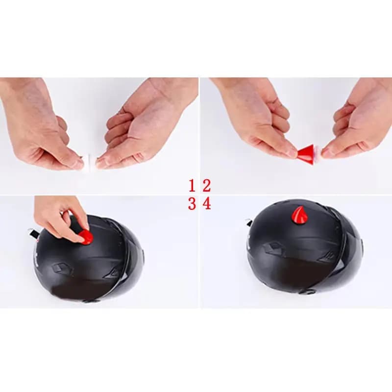 4 Pieces Universal Decorations for Sports Helmets, Luminous Horn for Motorcycle Helmets for Motorcycle Helmets, Demon Suction Cup for Bicycle Helmets