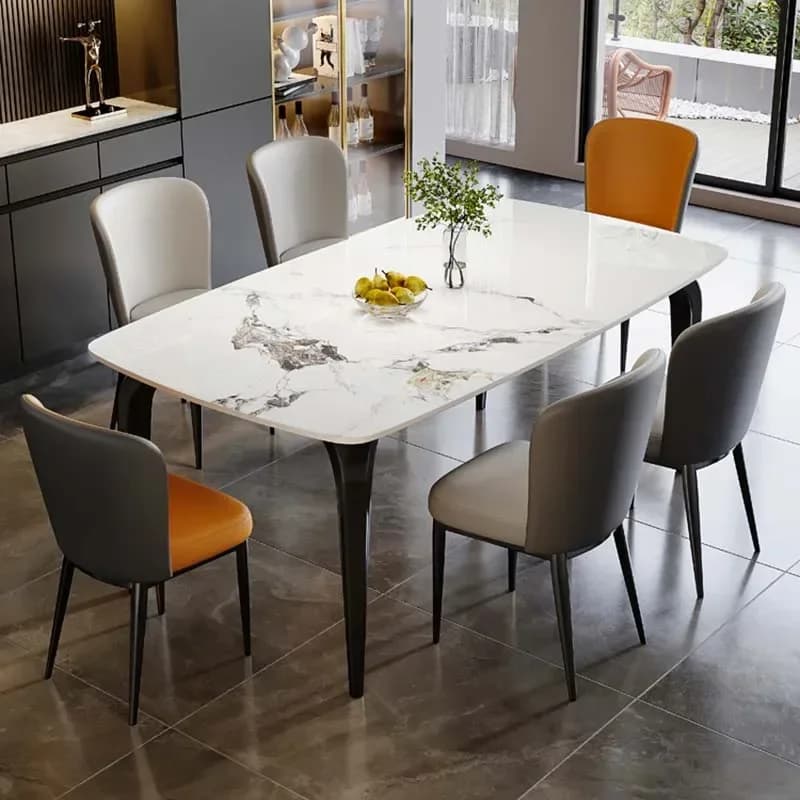 B Legs Metal Waterproof Table Modern Rectangular Italian Restaurant Dining Table Chairs Living Room Esstisch Home Furniture