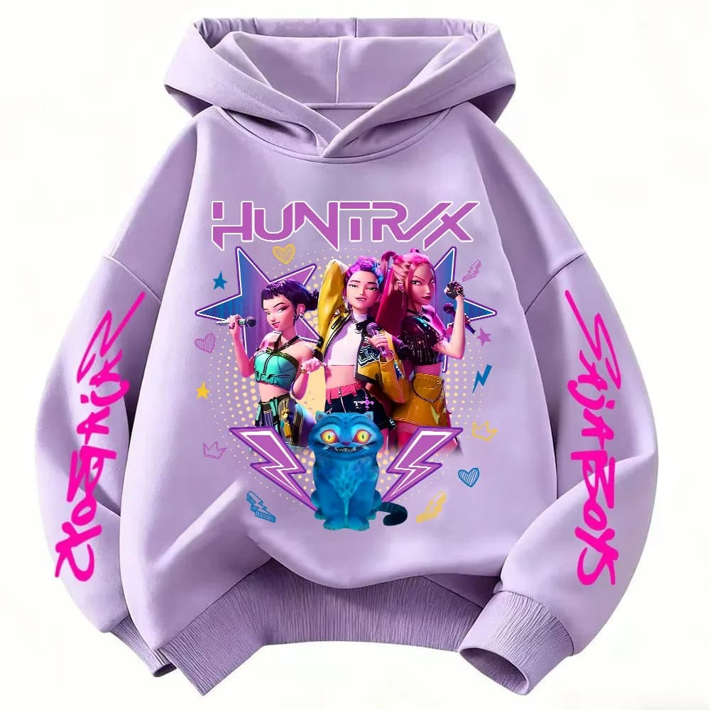Felpe con Cappuccio per Bambini e Ragazzi 2026 Movie KPop Demon Hunters, Stampa Cartoon, Moda Casual Coreana, Abbigliamento Casual per Ragazze
