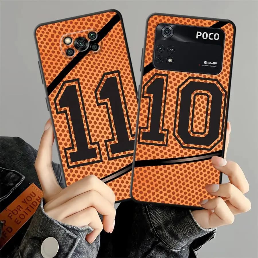 Cover per Xiaomi Poco F8 C61 M3 M4 M7 F1 X3 X4 X5 X7 Pro C75 C71 F3 M5 C50, Custodia per Telefono con Numero 10 11 da Basket