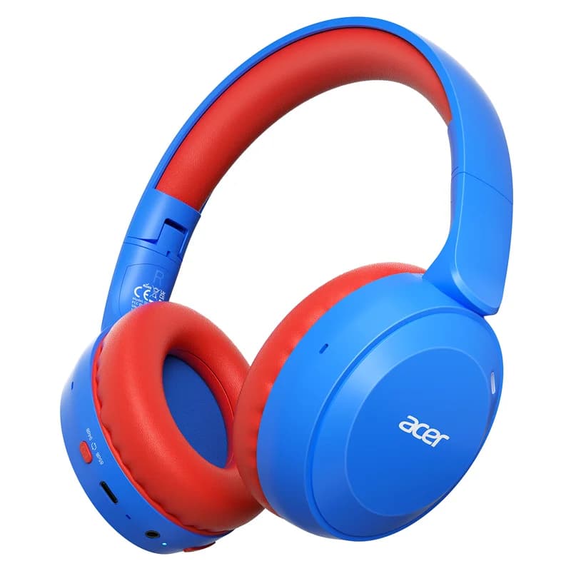 Cuffie Bluetooth 6.0 per Bambini Acer, Volume Limitato 85/94dB, Leggere, Wireless Over-Ear con Microfono Integrato