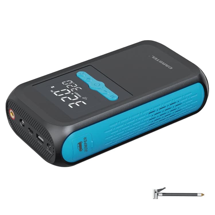 Carstel 300A Jump Starter Pompa d'aria per pneumatici Batteria per auto Booster 12000mah Caricatore portatile per banca di potere Batteria al litio per camion 600A