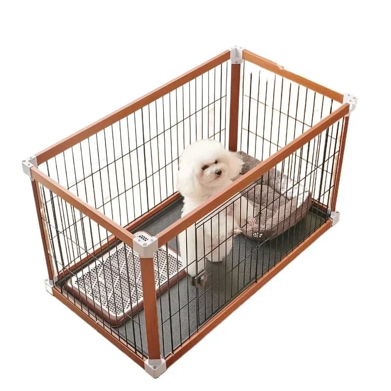 Recinzione per cani Gabbia per cani in legno per interni Cani di piccola e media taglia Blocco Recinzione per cani Gabbia per animali domestici da combattimento Cani