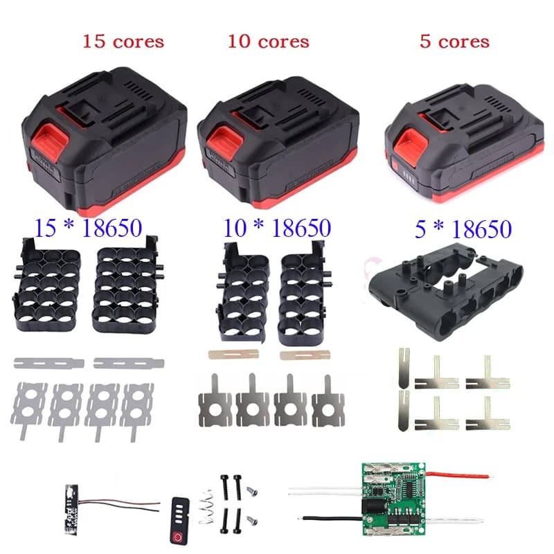 Accessori per elettroutensili 5/10/15 Core Custodia in plastica per batteria Scatola di immagazzinaggio Shell PCB Scheda di ricarica per Makita Lomvum Zhipu Hongsong