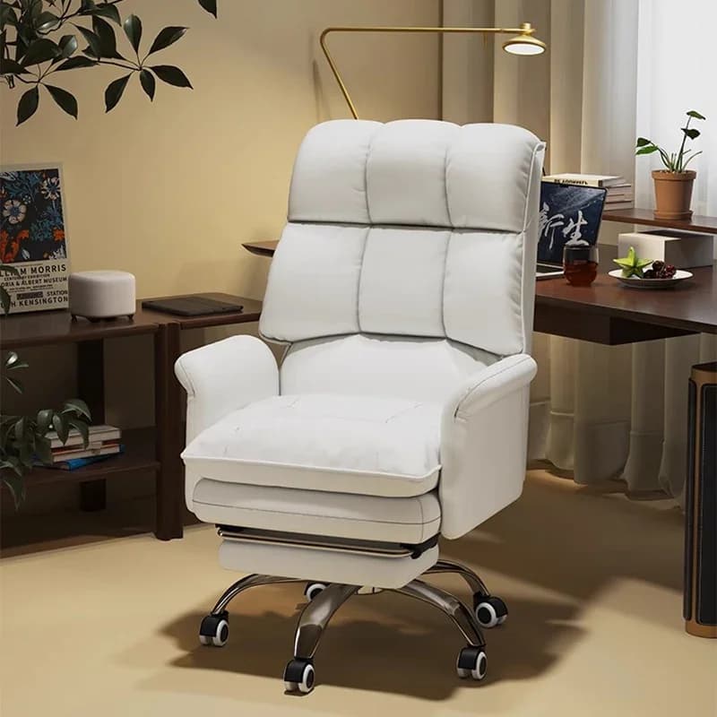 Sedia da Ufficio Girevole Reclinabile Moderna con Supporto Lombare Regolabile per Studio, Soggiorno, Gaming, Ergonomica e Confortevole