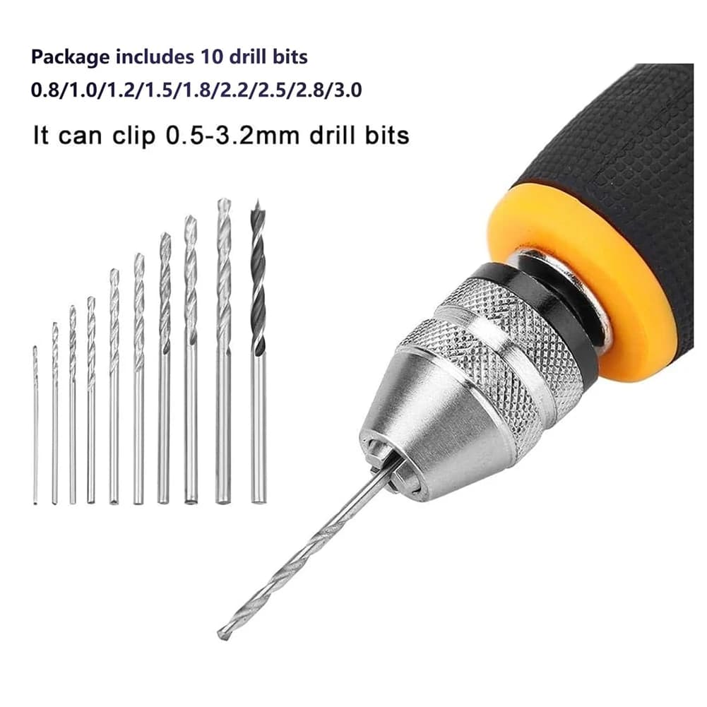 TFORU-Trapano manuale Mini trapano a mano Set di strumenti portatili Piccolo trapano a mano, trapano a mano per la lavorazione del legno per gioielli modello
