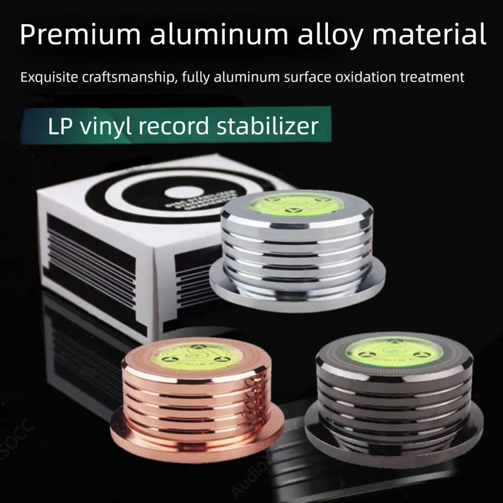 Alloy LP Vinyl Spindle Stabilizer, 50Hz Air Bubble Stabilizer Weight for Discs, Improve Experience, Fonic Disc Stabilizer