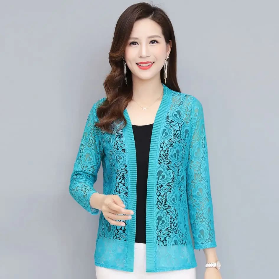 Cardigan in pizzo, giacca protettiva solare, cappotto sottile, nuovo cardigan estivo da donna, lunghezza media, scialle a maniche lunghe, camicia per aria condizionata