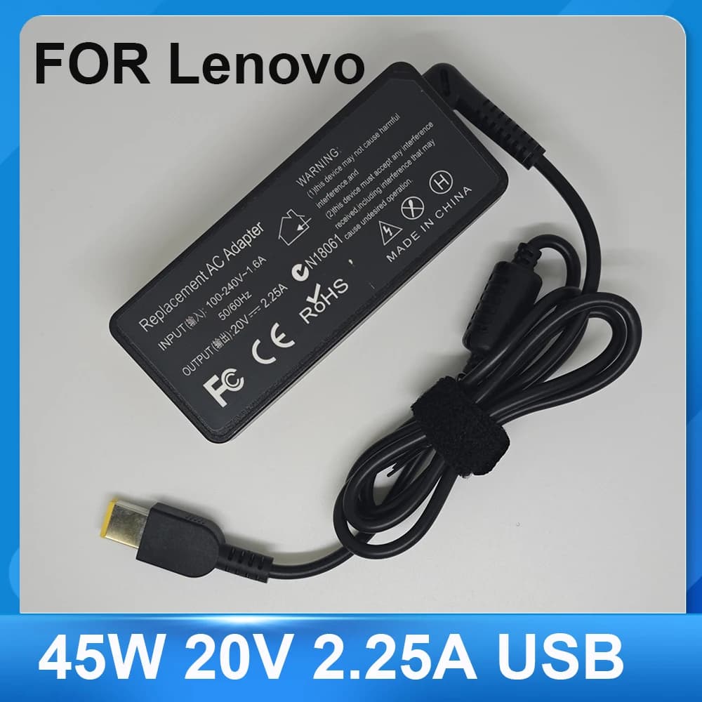 20V 2.25A 45W Laptop Charger Slim Tip AC Adapter ADLX45NCC3A for Lenovo ThinkPad X230s X240 X240S X250 X260 X270 T440 T440S