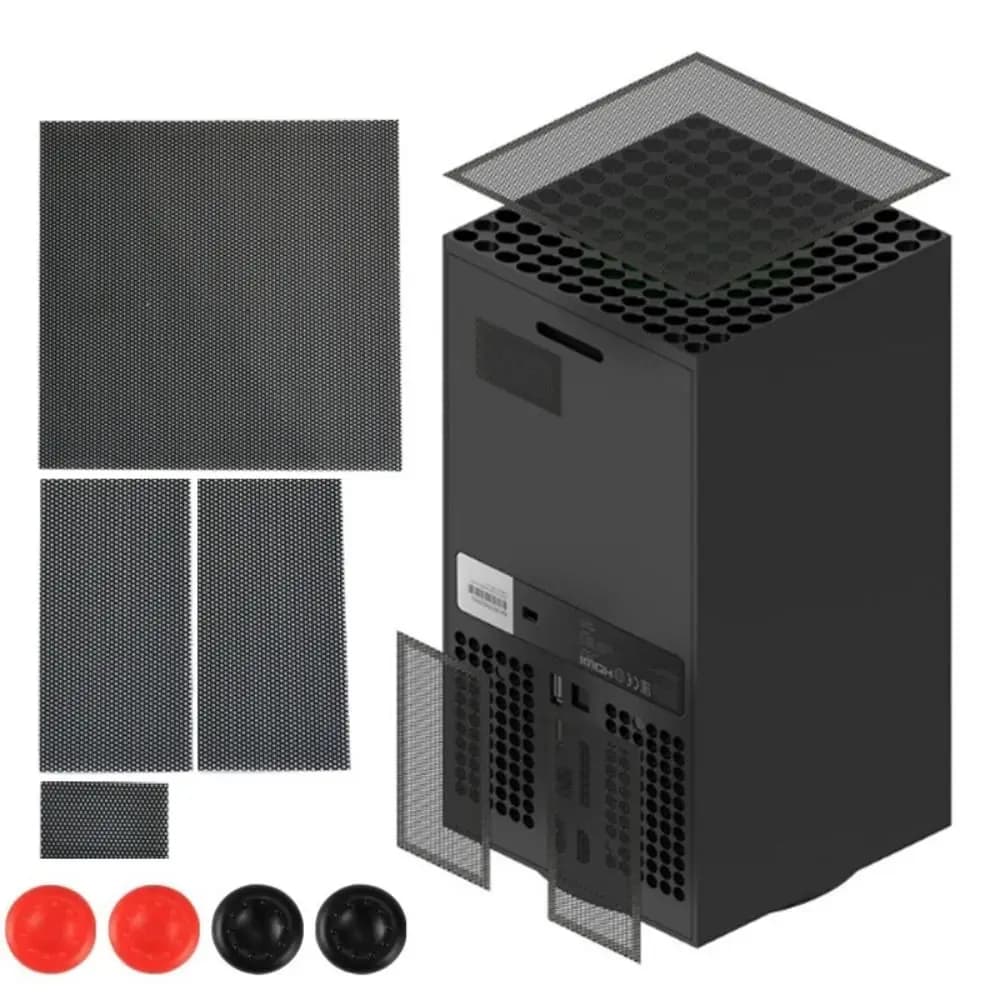 Nuova copertura antipolvere in PVC nera con tappi per le levette, rete antipolvere per console di gioco, copertura antipolvere per Xbox Series X