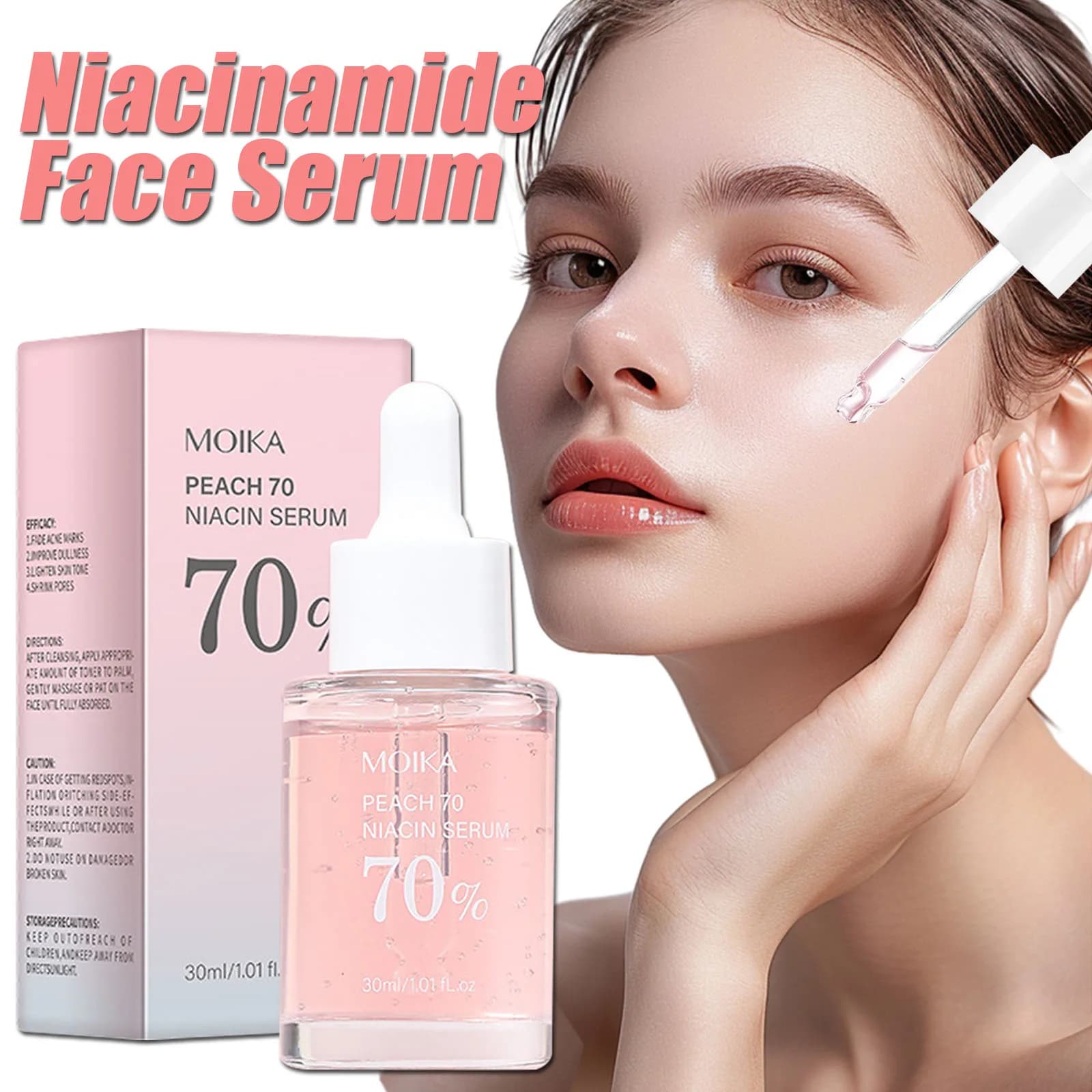 Siero di niacinamide Correttore delle macchie scure Idratante Schiarente Pulizia dei pori Dissolvenza Linee sottili Struccante Cura della pelle coreana