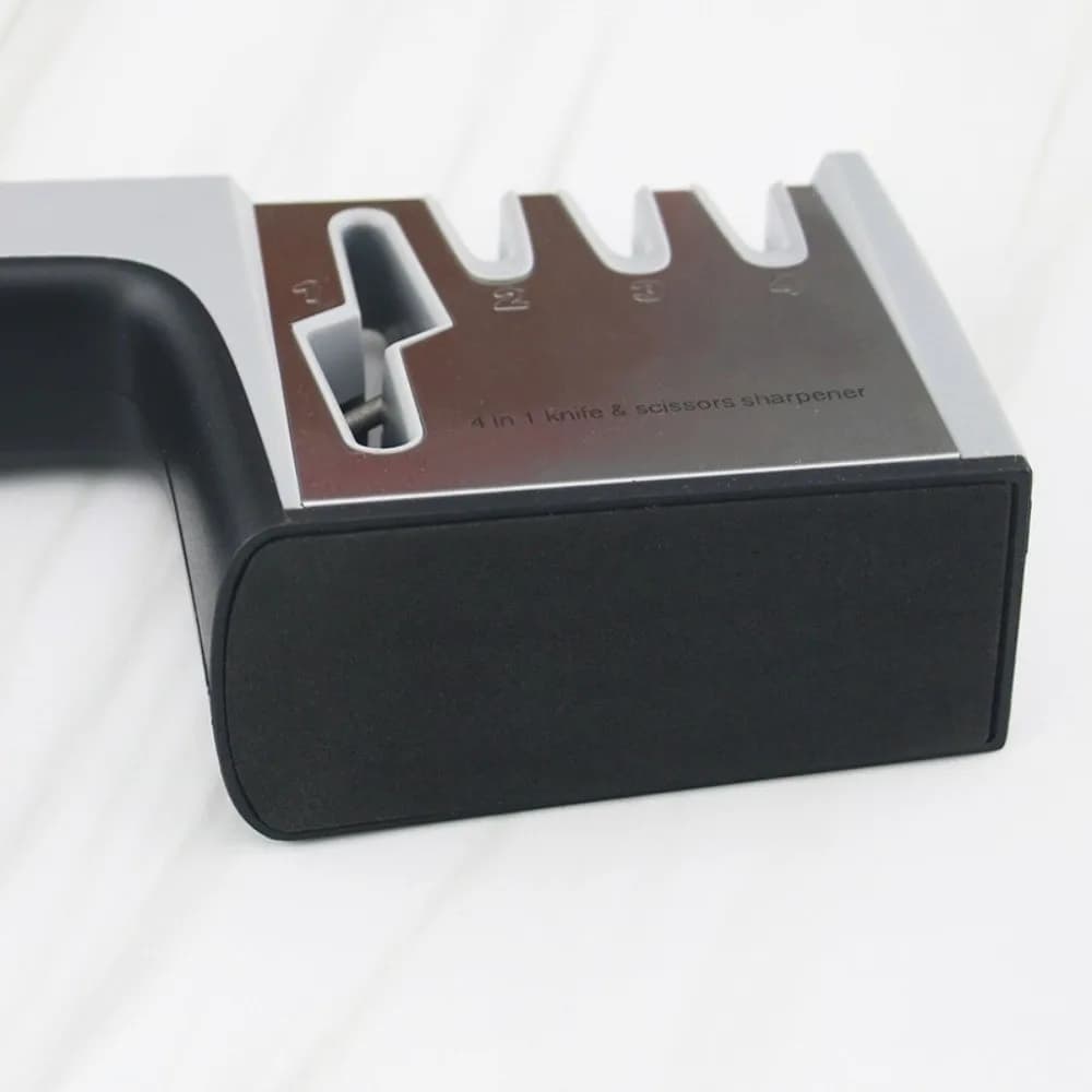 Kitchen sharpeners 4 in 1 Stone Stainless steel Non-slip 3/4 segment sharpeners Quick diamond